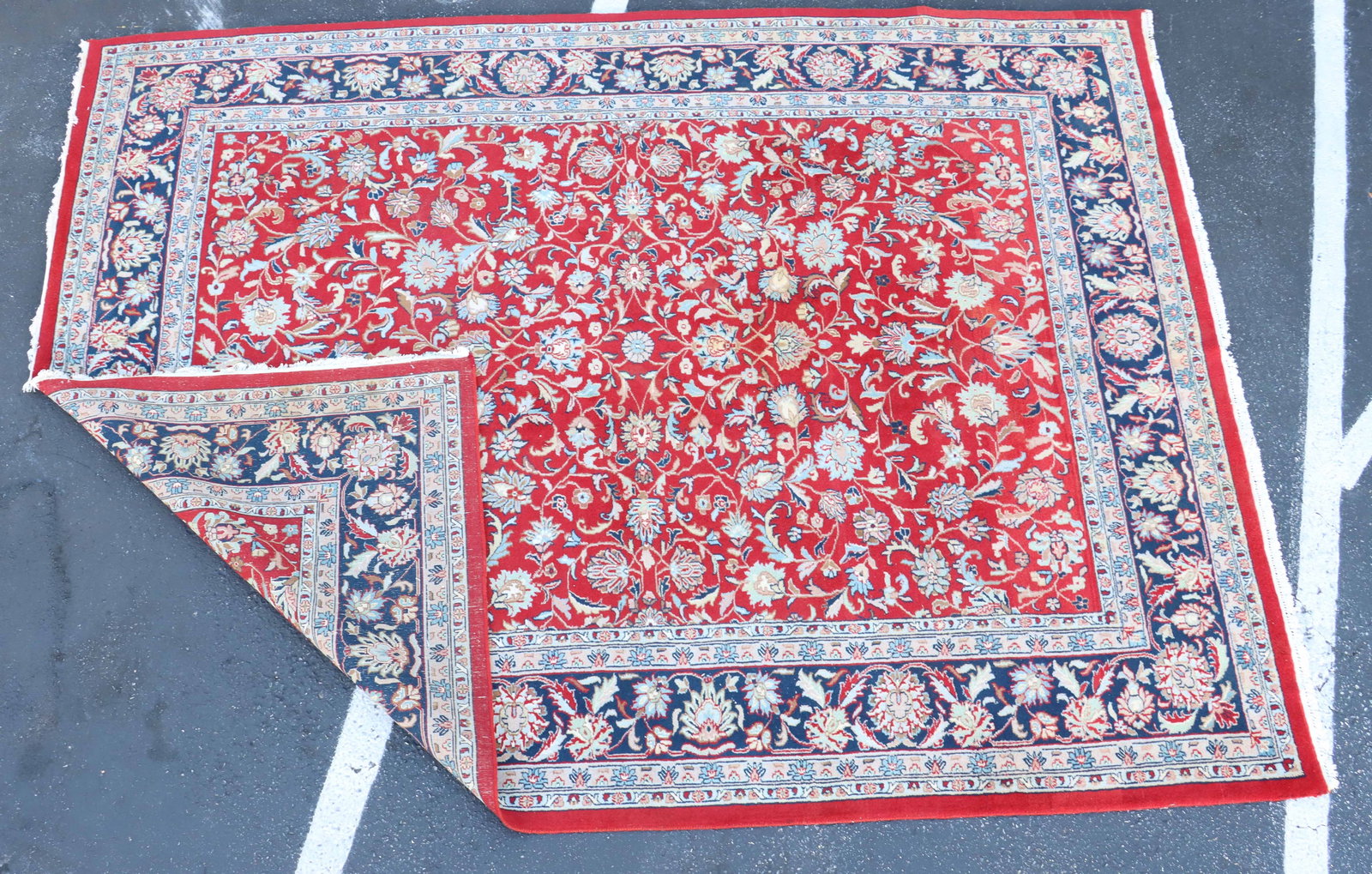Excellent 12 Foot Oriental Isfahan Wool Carpet - 4