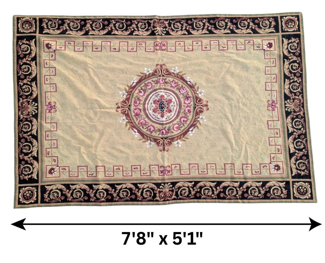 Romanian Bessarabian Wool and Cotton Needlepoint Rug (1 of 10)