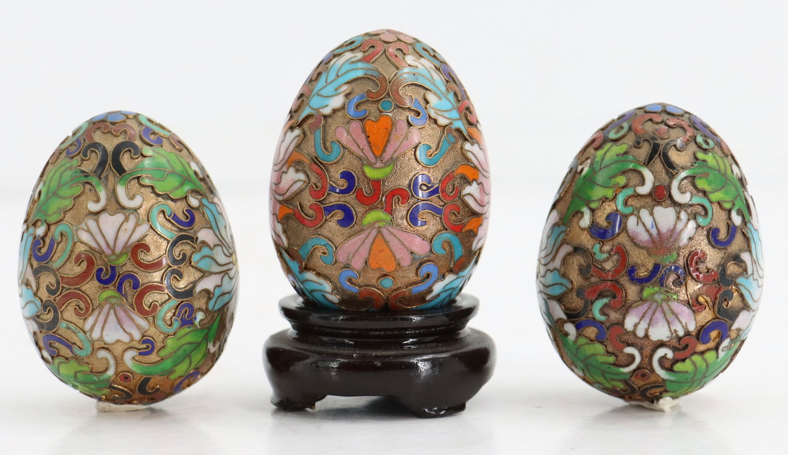 (3) Cloisonne Eggs - 2