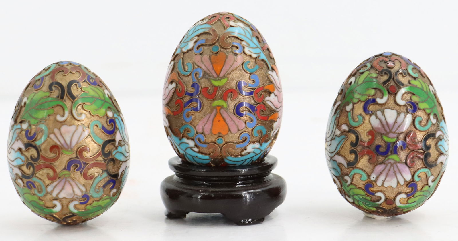 (3) Cloisonne Eggs - 4