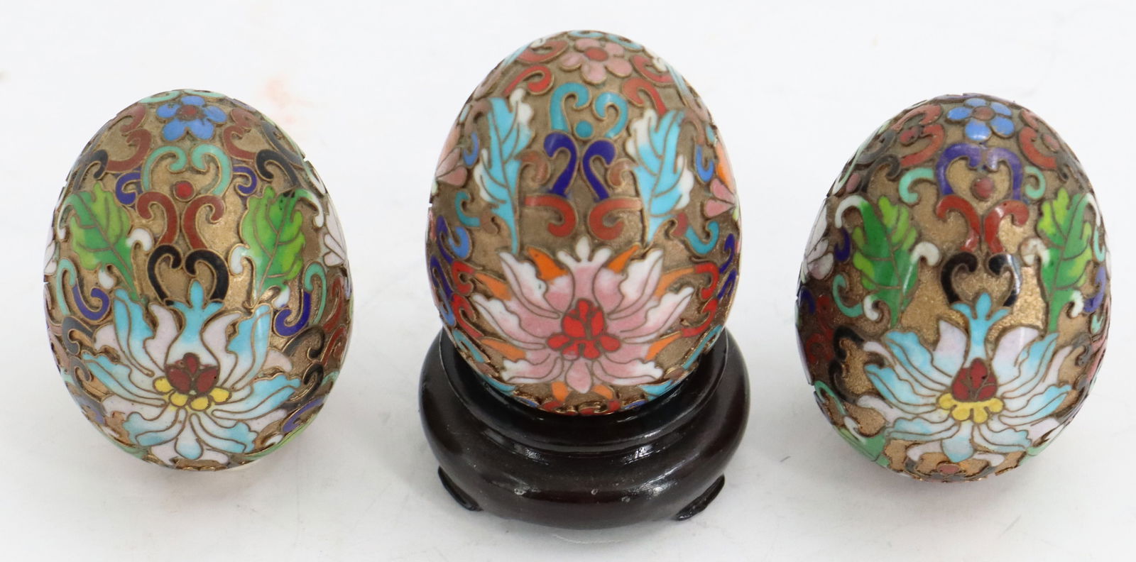 (3) Cloisonne Eggs - 8