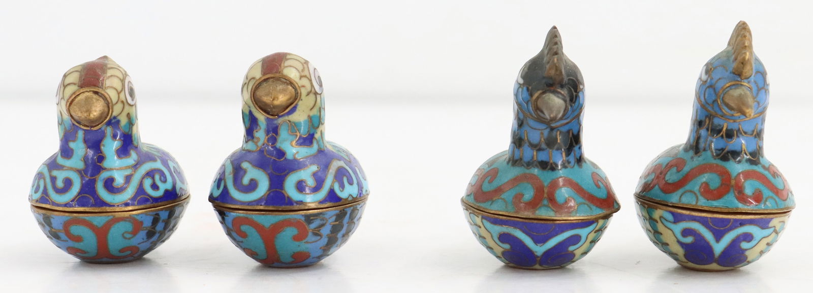 (4) Cloisonne Bird Shaped Boxes - 2