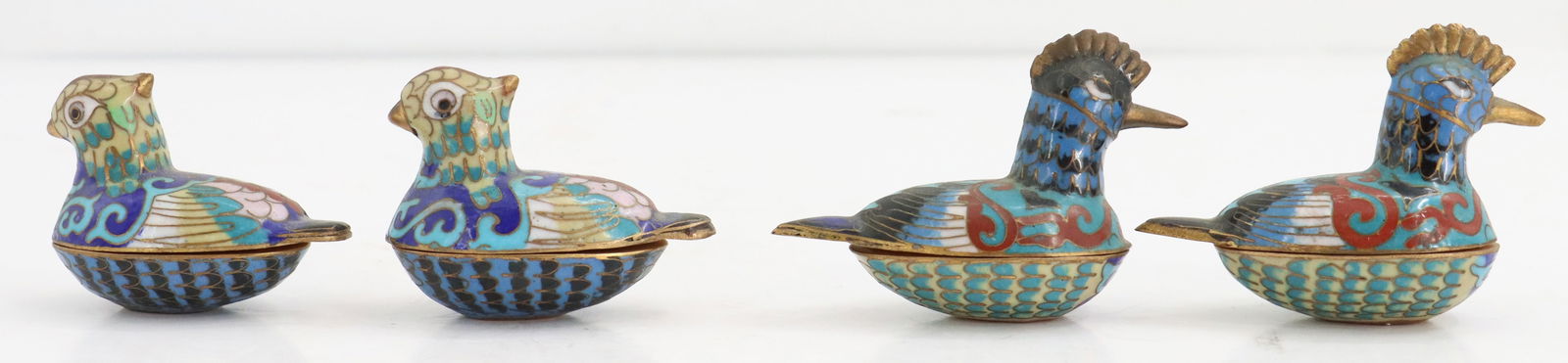 (4) Cloisonne Bird Shaped Boxes - 3