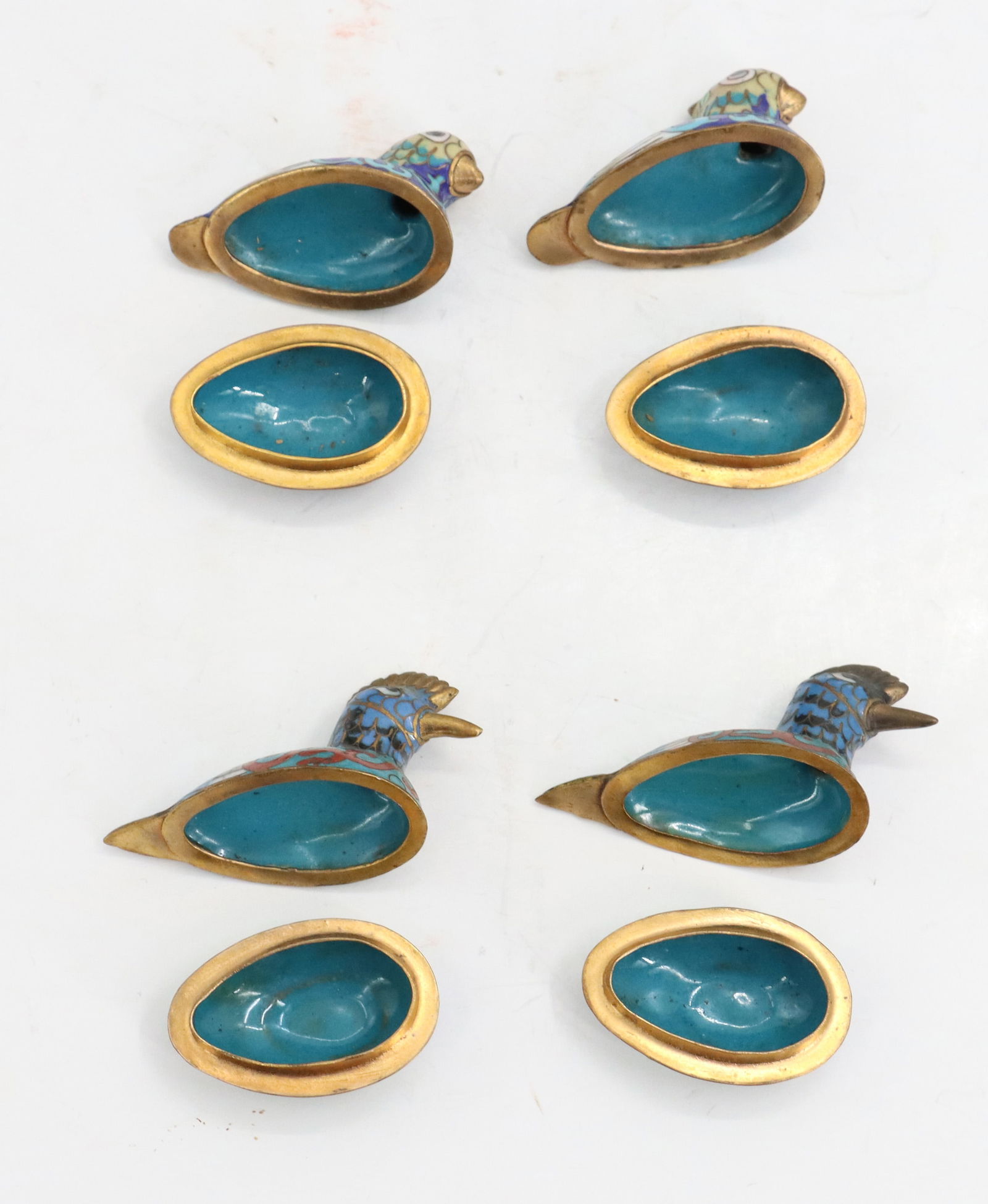 (4) Cloisonne Bird Shaped Boxes - 6