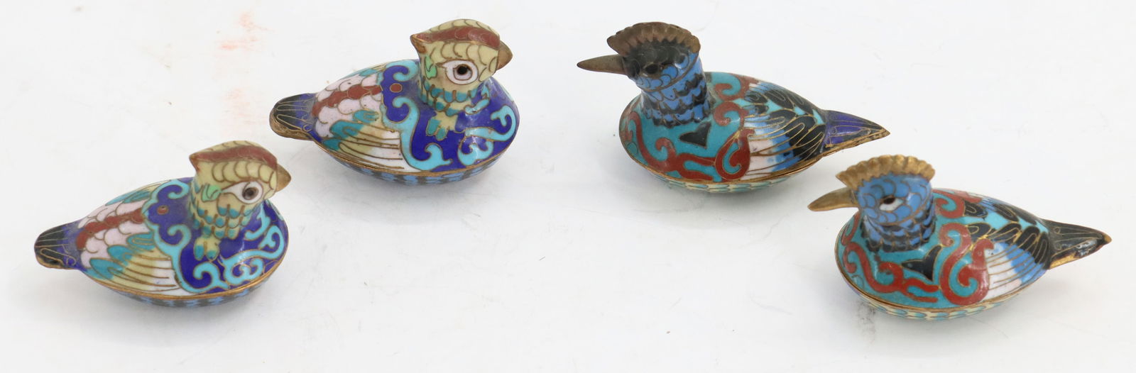 (4) Cloisonne Bird Shaped Boxes - 8