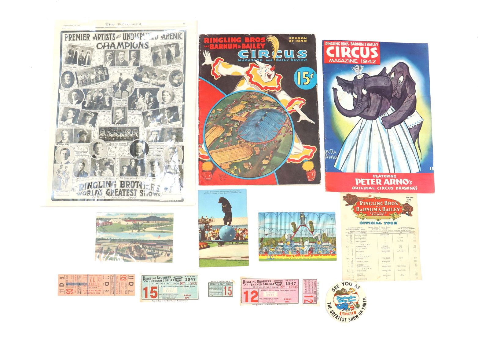 (11) Pieces of Early 20th Century Ringling Bros and Barnum & Bailey Circus Ephemera (1 of 15)