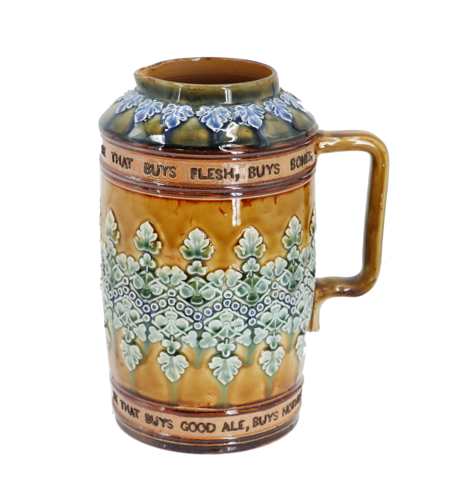 Antique English Doulton Lambeth Ceramic Motto Jug (1 of 18)