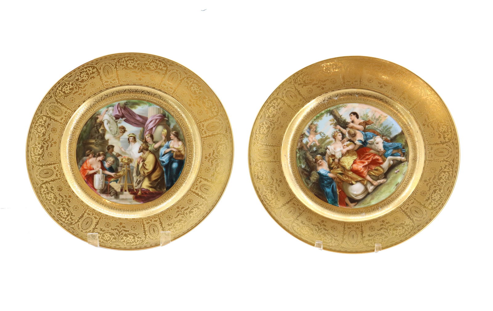 (2) Heinrich & Co. Bavarian Painted Porcelain Display Plates (1 of 17)