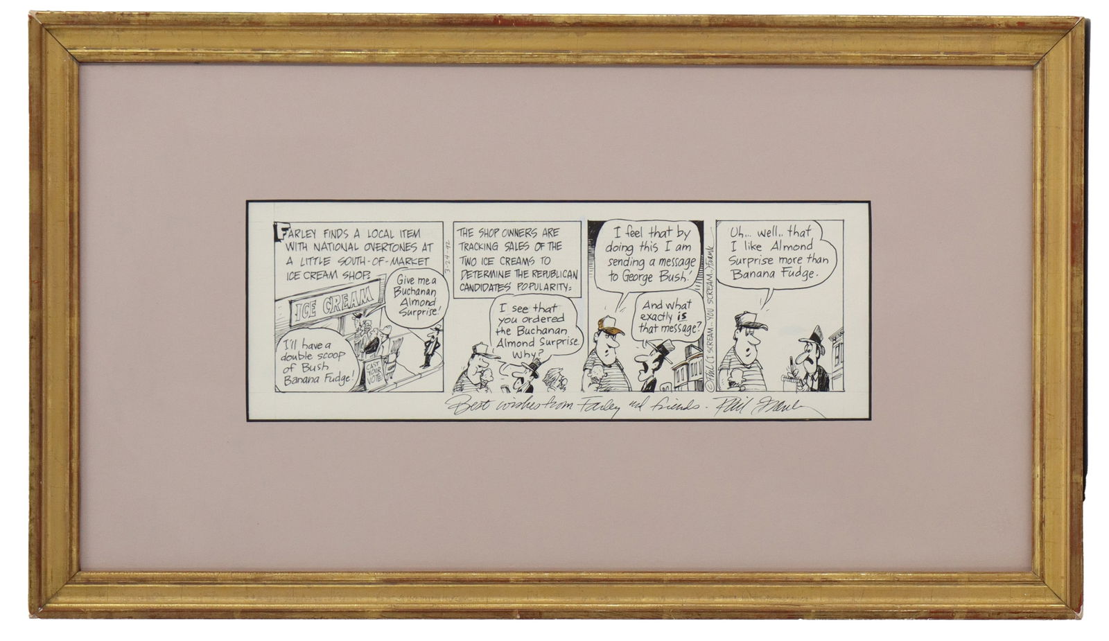 Phil Frank (1943-2007) American, Signed Original Farley Comic Strip (1 of 8)