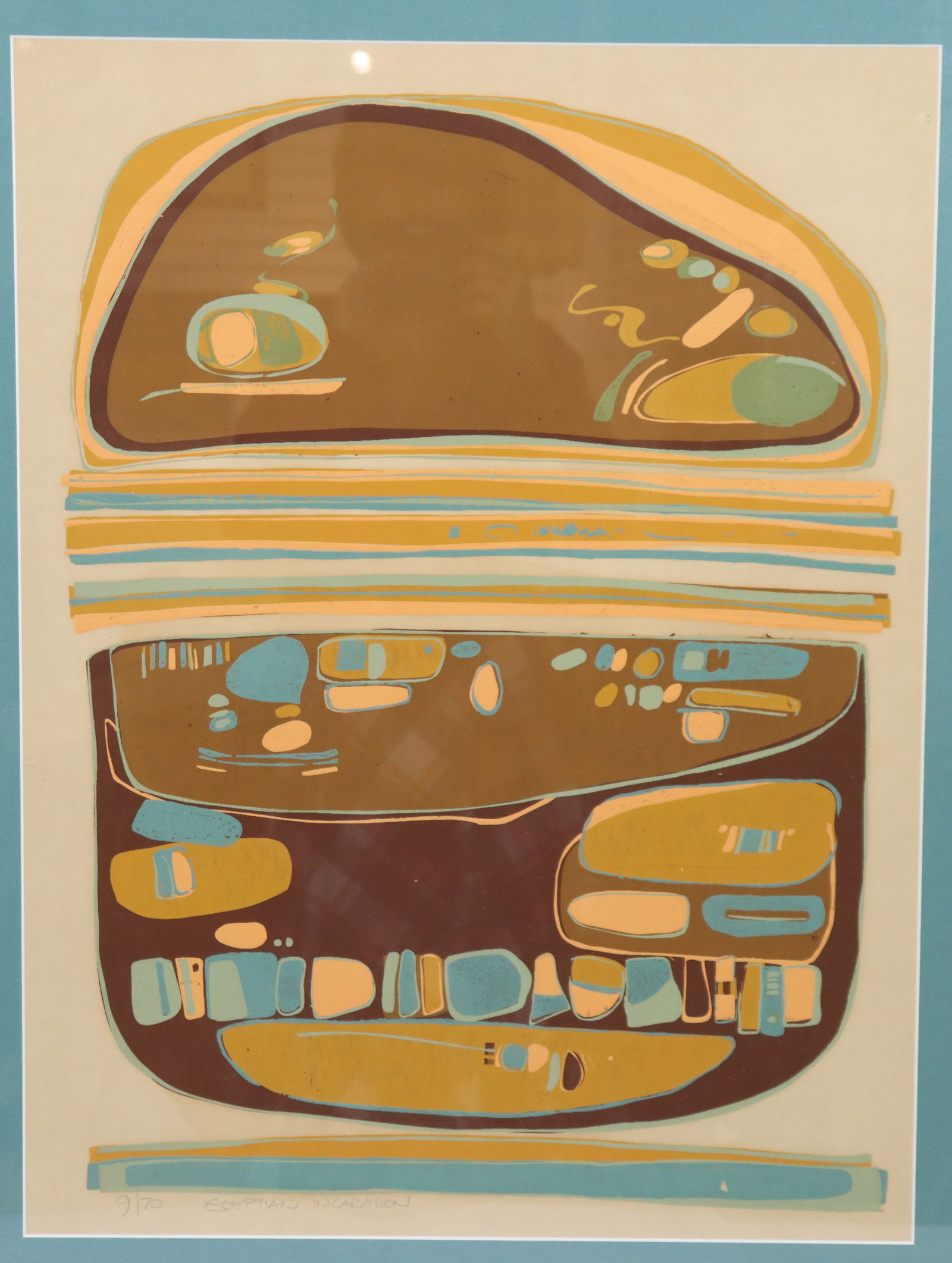 Framed Numbered Egyptian Lithograph - 2