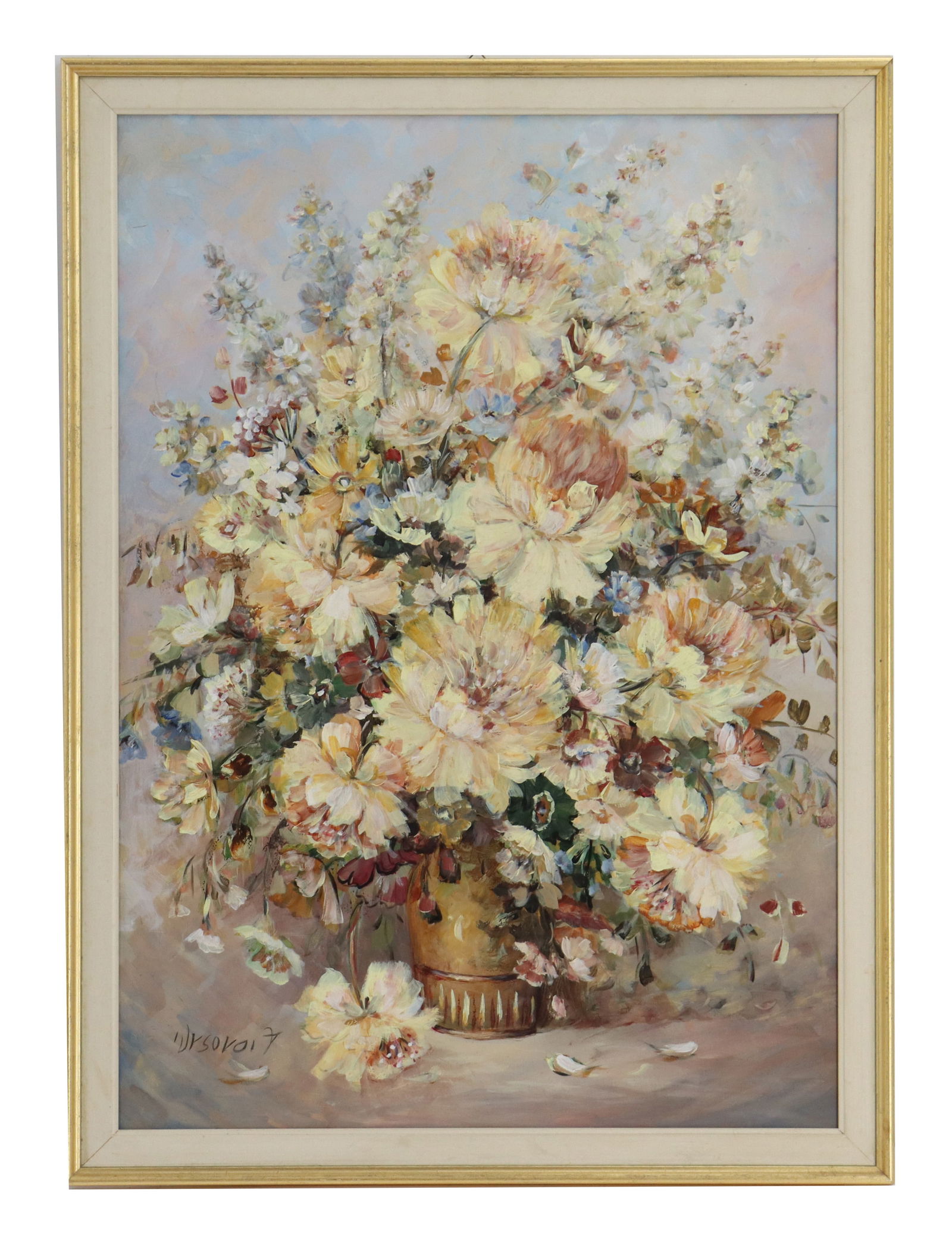 Valeria Orsovai (Born 1943) Hungary, Oil on Canvas Floral: Valéria Orsovai (Born 1943) Hungary, Oil on Canvas Floral. Signed lower right. Framed.Overall Size: 22 1/4 x 28 1/4 in. Valéria Orsovai (born October 18, 1943, in