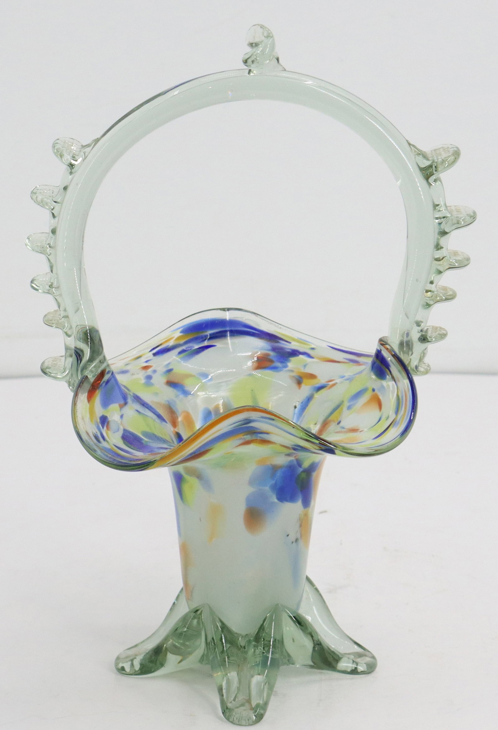 Vintage Murano Art Glass Basket - 13