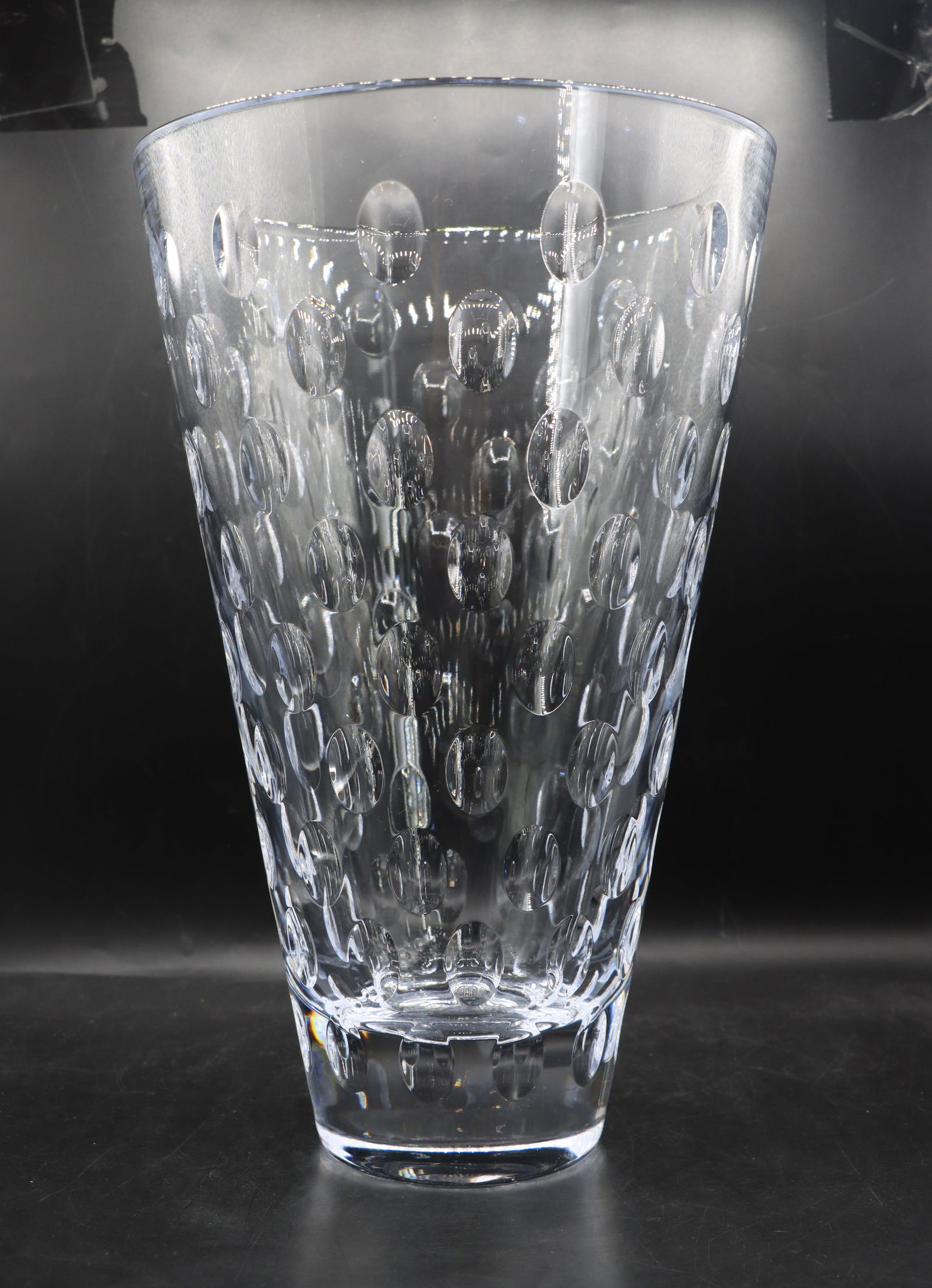 Tall Bubble Pattern Crystal Vase - 6