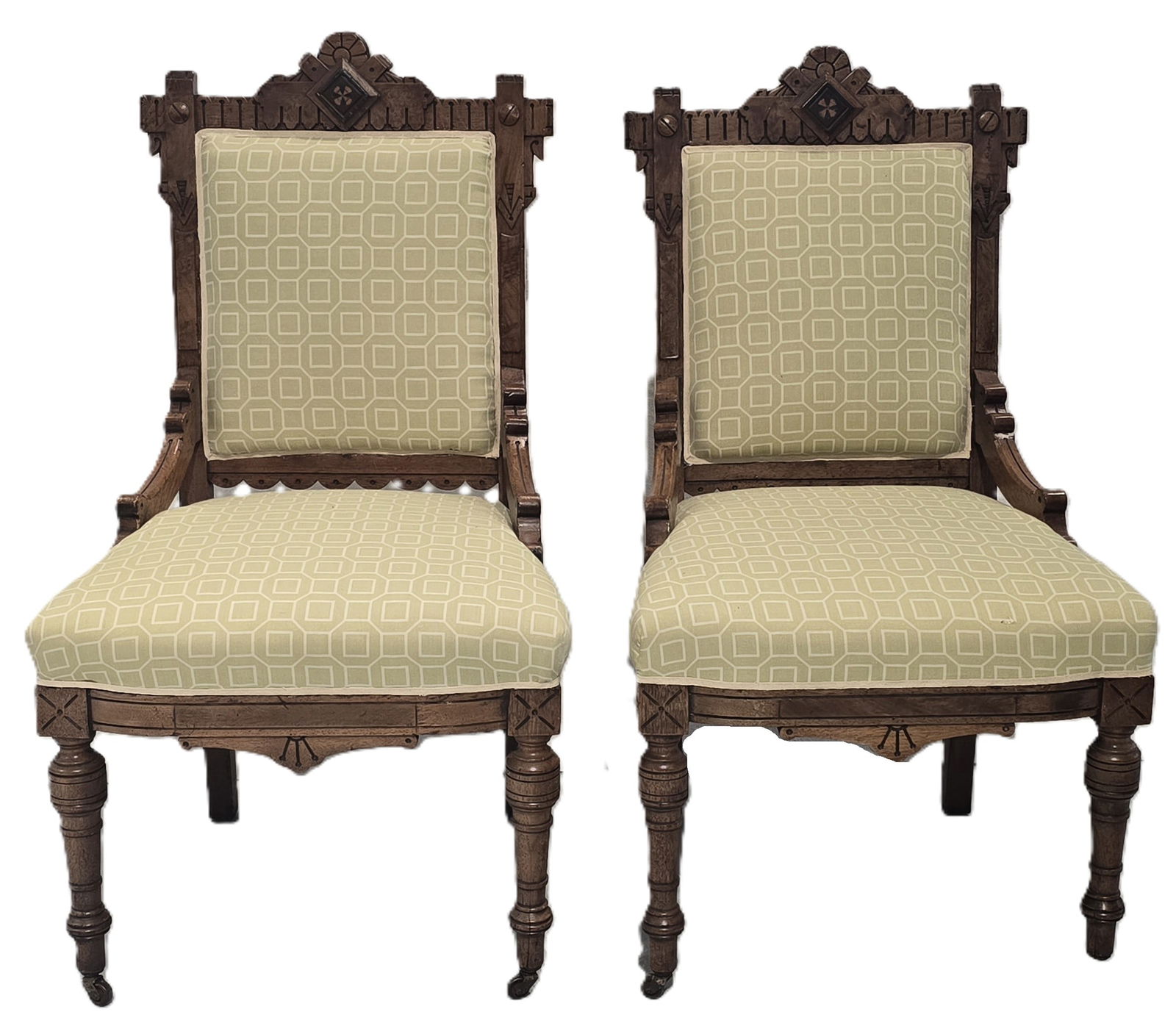 Pair of Matching Eastlake Movement Game Chairs (1 of 12)
