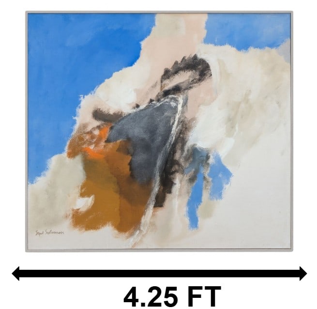 Syd Solomon (1917-2004) American, "Grayrock" Oil and Tempera on Canvas: Syd Solomon (1917-2004) American, "Grayrock" Oil and Tempera on Canvas. Created in the early 1970s, one of his most prominent works in a 1974 retrospective at the Ringling Museum as well as