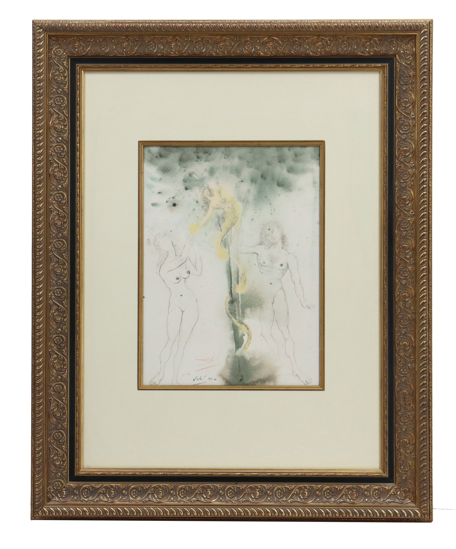 Salvador Dali (1904-1989) Spanish, Rare Signed and Numbered Lithograph: Salvador Dali (1904-1989) Spanish, Rare Signed and Numbered Lithograph. Signed and dated 1964 in plate bottom middle, next to signature in red pencil. Numbered in black pencil "g.a. 29/