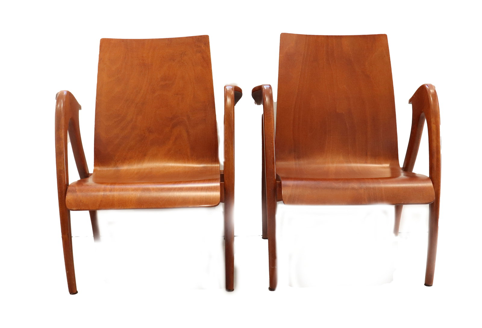 (2) Italian Malatesta & Mason Mid Century Modern Biomorphic Walnut Arm Chairs (1 of 20)