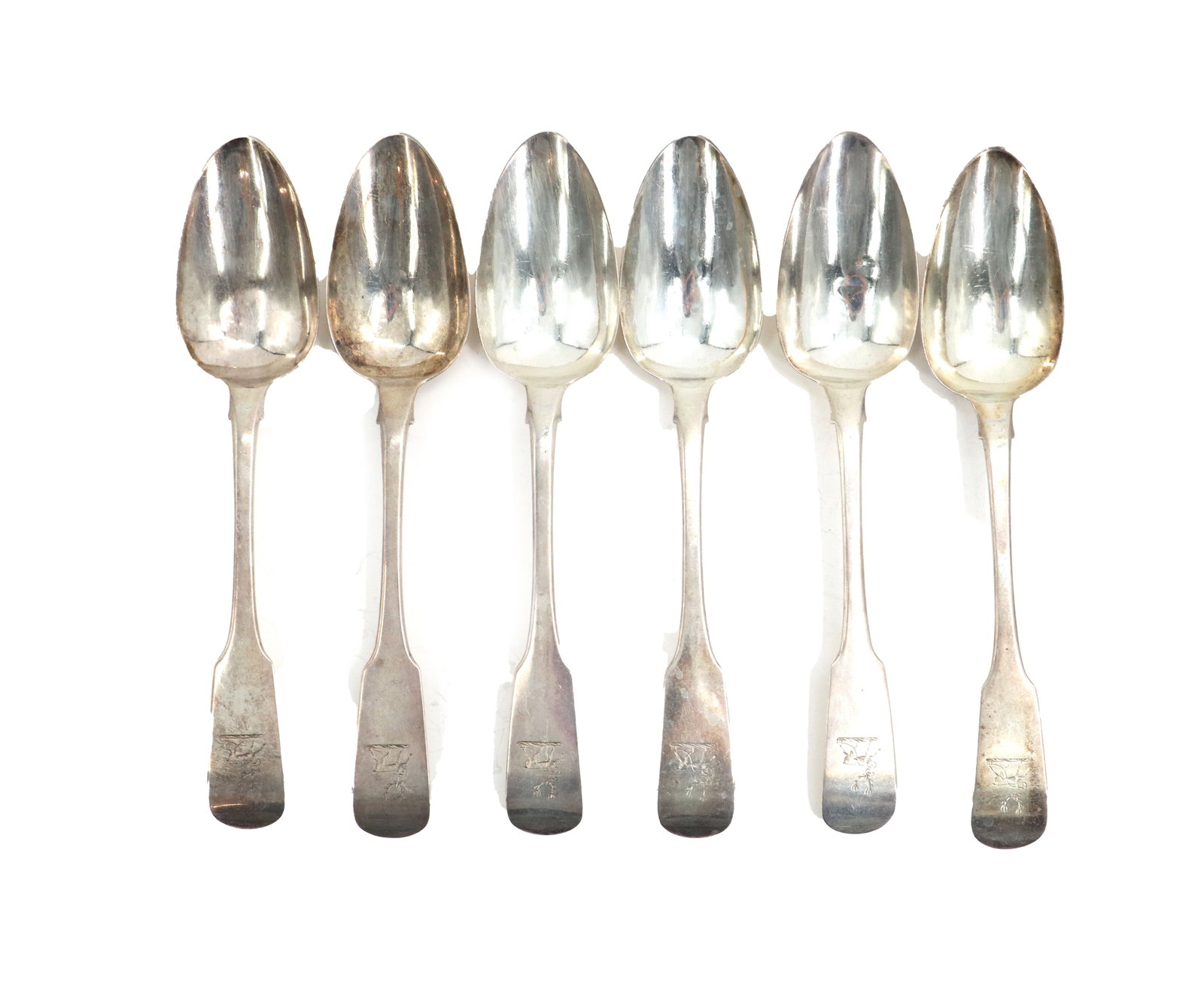 Samuel Neville (?-1851) Irish, (6) Early 19th Century Sterling Silver Table Spoons - 13.915 ozt. (1 of 12)