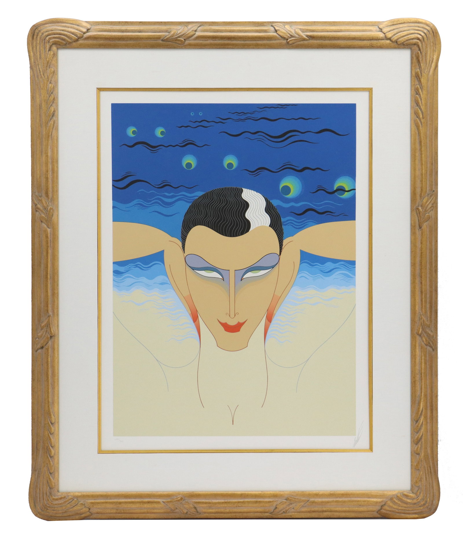 Erte (1892-1990) Russian/French, Signed and Numbered Serigraph: Erte (1892-1990) Russian/French, Signed and Numbered Serigraph. Titled "Mystere". Signed lower right. Numbered lower left. Produced in 1980. Signature in pencil bottom right.