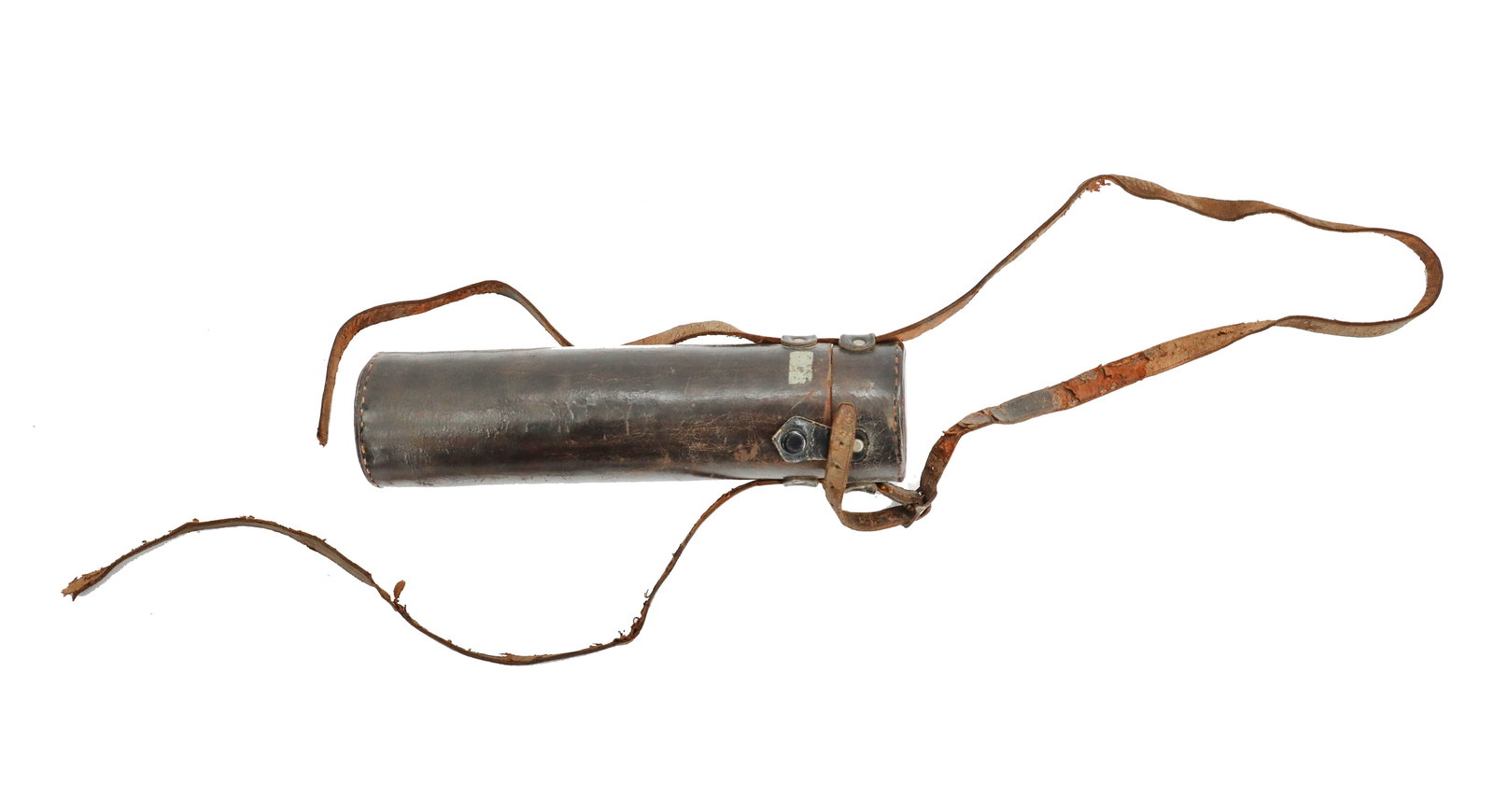 Vintage Cylindrical Leather Spyglass Case with Straps (1 of 14)