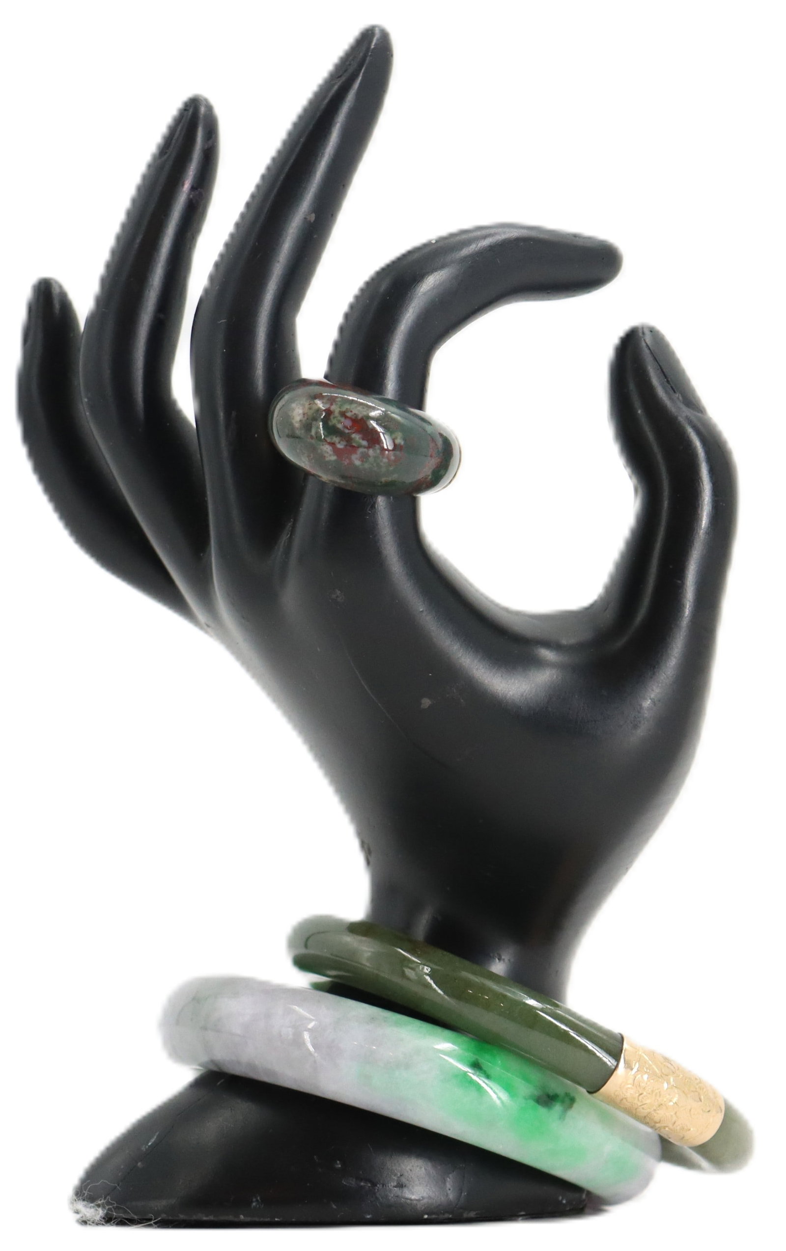 (2) Jade Bangles and (1) Bloodstone Ring (1 of 20)