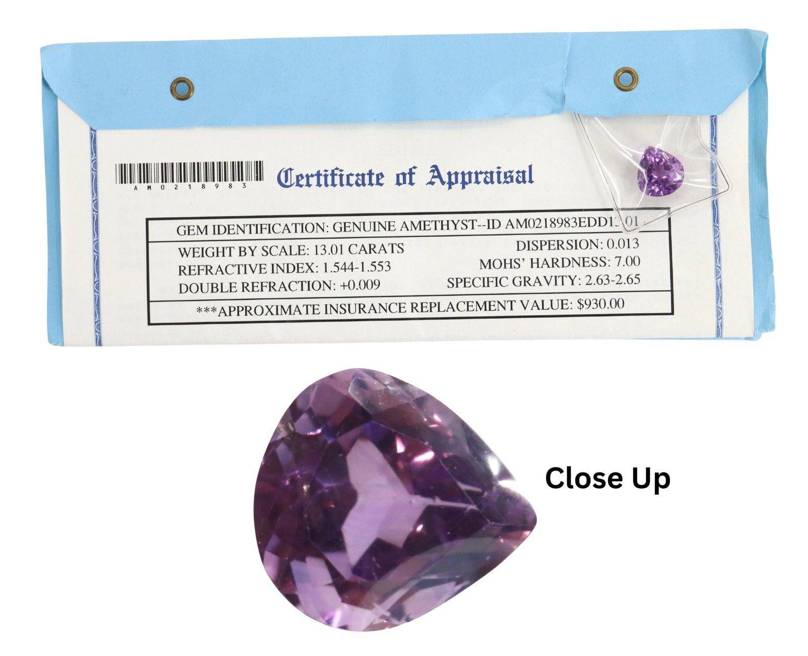 Impressive 13.01 Carat Pear Cut Natural Amethyst (1 of 10)