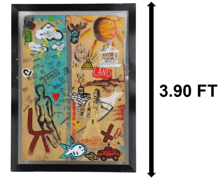 Kyle LeBlanc (Born 1995) American, Mixed Media on Particle Board Abstract Composition "Illusion" (1 of 19)