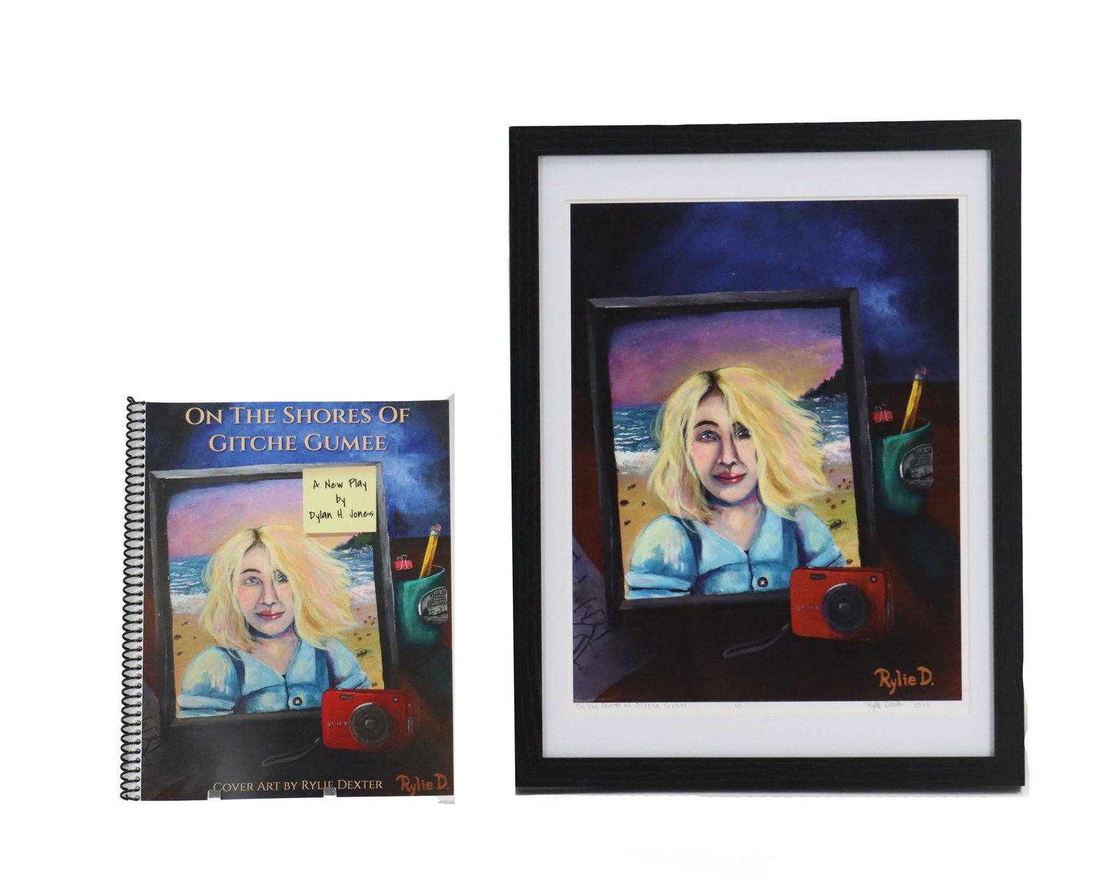 Rylie Dexter (Born 1994) American, Monotype "On the Shores of Gitche Gumee" Archival Ink on Paper: Rylie Dexter (Born 1994) American, Monotype "On the Shores of Gitche Gumee" Archival Ink on Paper and Play Script for Theatre Odyssey Fundraising. 100% of proceeds will go to fund Theat