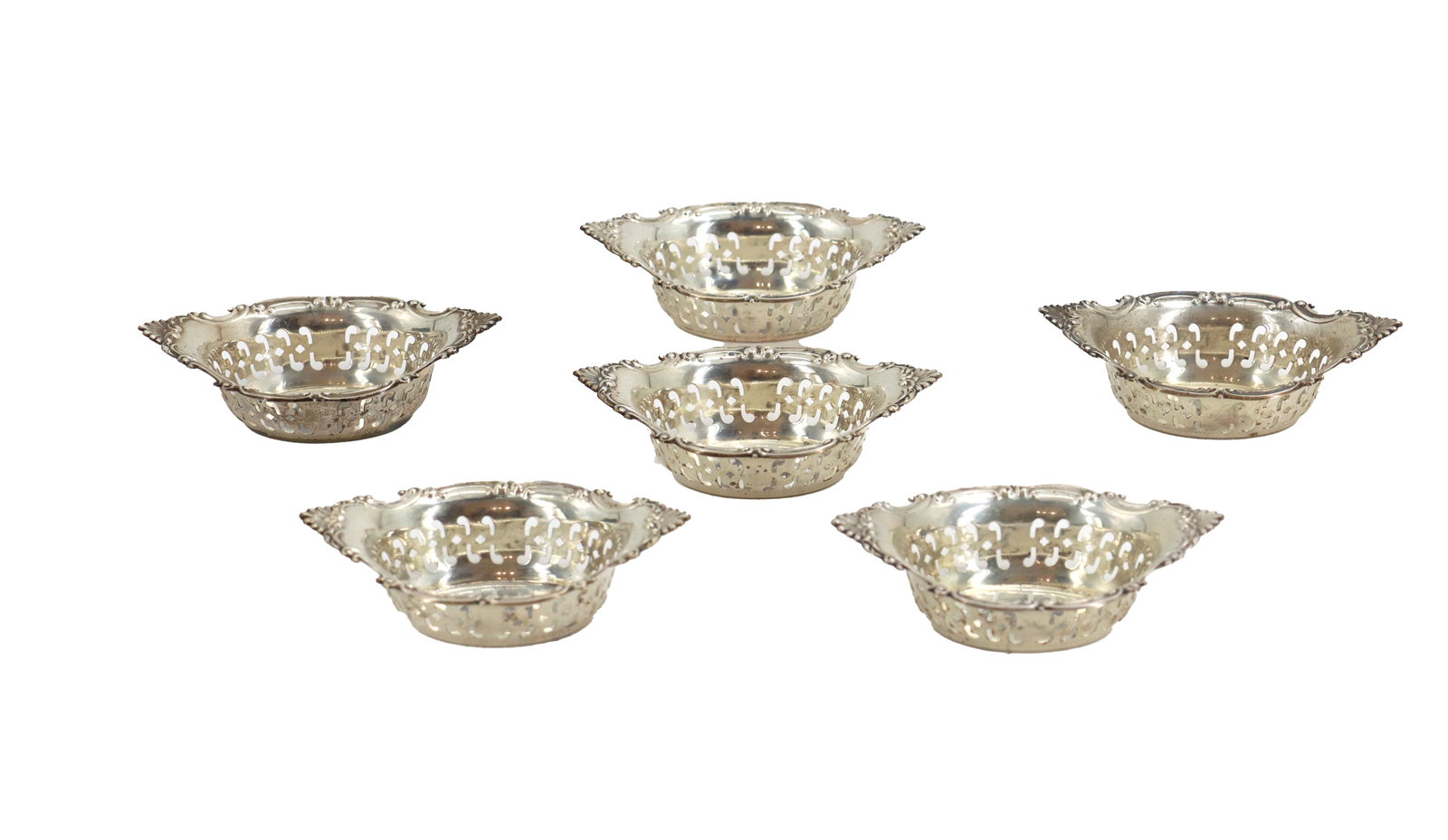 (6) Gorham Sterling Silver Reticulated Nut Dishes - 4.205 ozt. (1 of 13)
