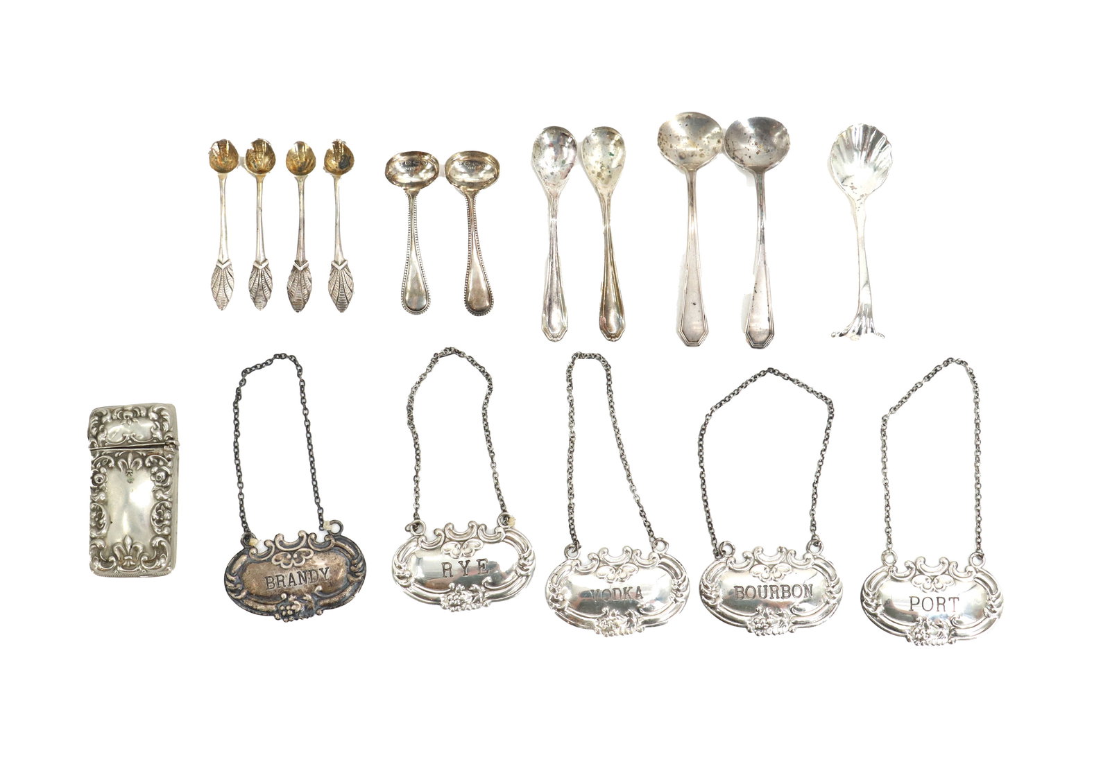 (15) American and European Antique Pieces Sterling Silver and (2) Silverplated Spoons - 3.39 ozt. (1 of 19)