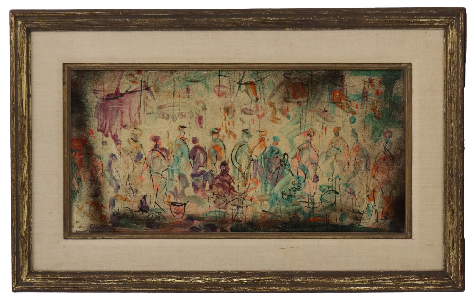 Pascal Cucaro (1915-2004) American, Oil on Canvas, "Figures in a Landscape" (1 of 7)