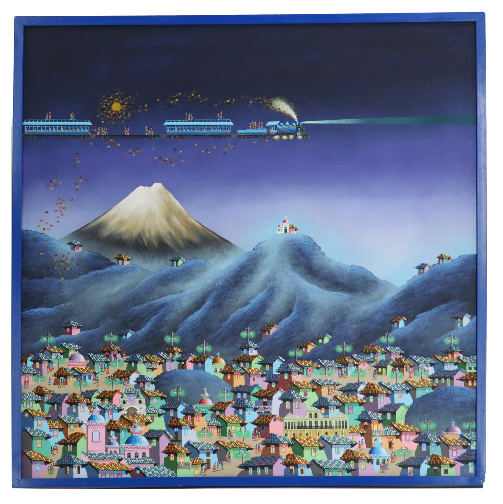 Gonzalo Endara Crow (1936-1996) Ecuadorian, Large Magical Realism Acrylic on Canvas (1 of 11)