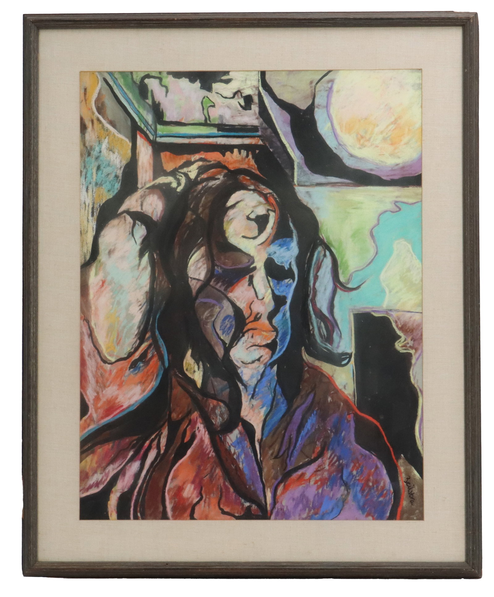 Zehstra (20th Century) Abstract Mixed Media Portrait (1 of 8)