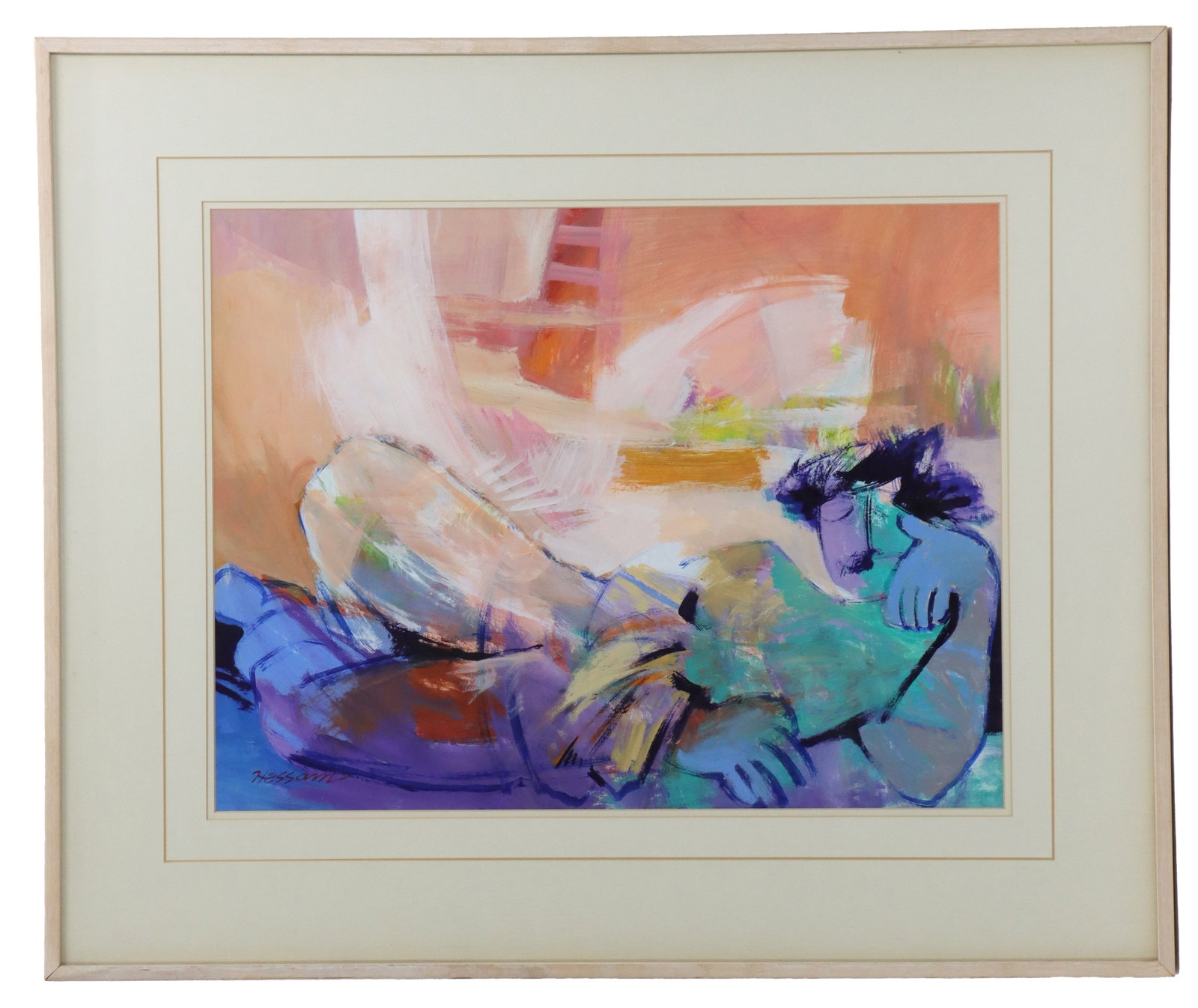 Hessam Abrishami (20th/21st Century) Iranian, Mixed Media of a Woman Sleeping (1 of 8)