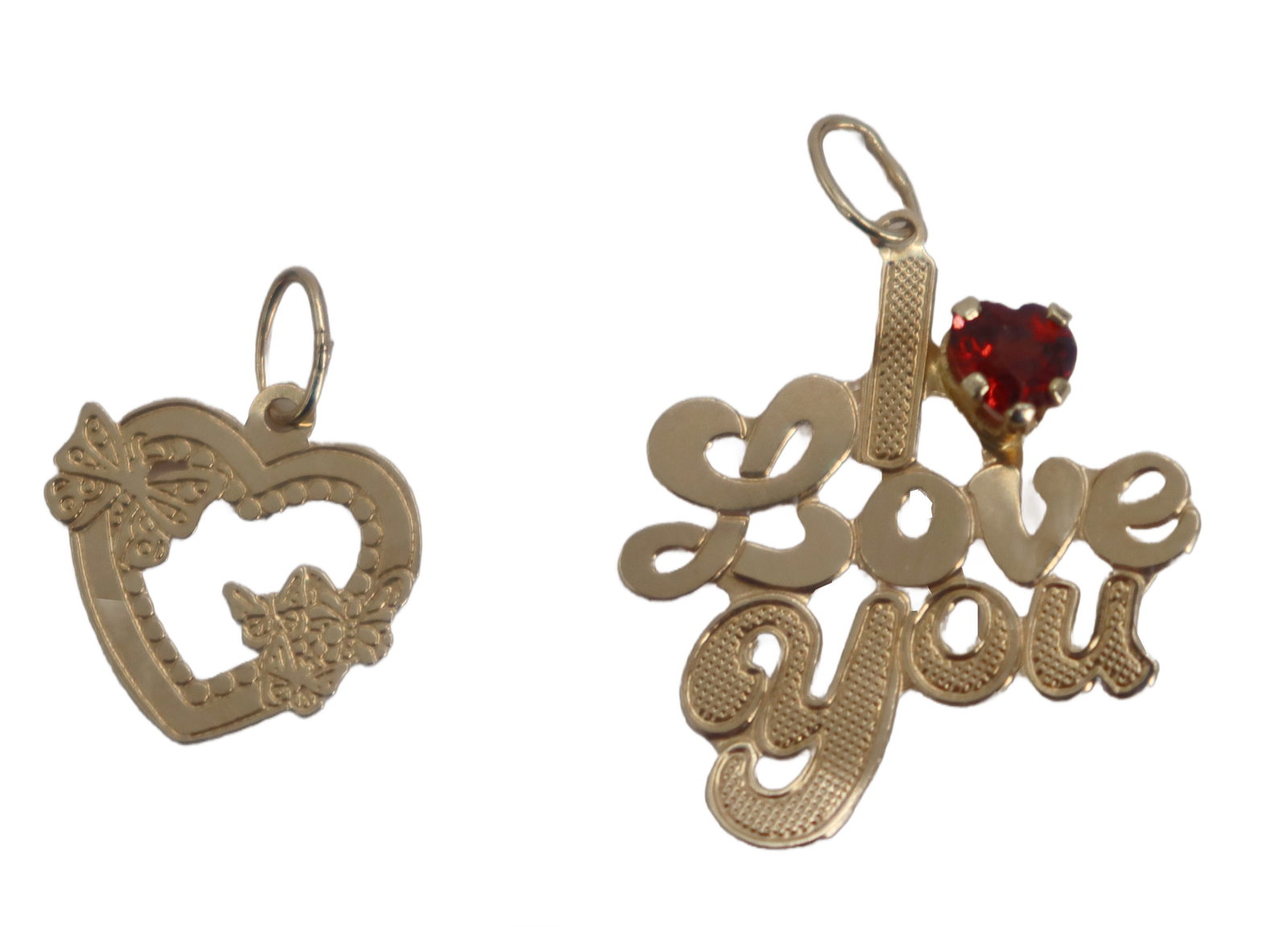 (2) Marked 14k Gold Pendants - Gross 0.7 g. (1 of 10)