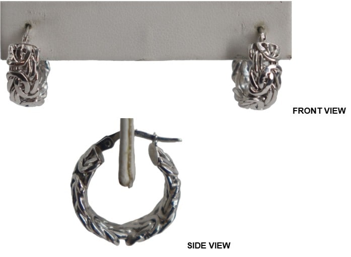 One Pair of Tested 14k Gold Hoop Earrings - 3.4 g. (1 of 8)