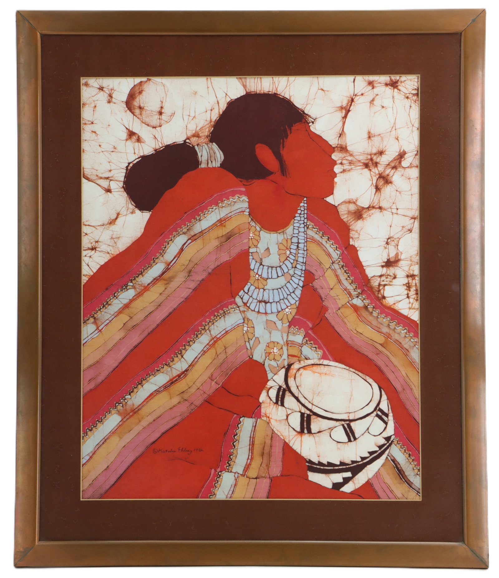 Katalin Ehling (Born 1941) American, Southwest Inspired Framed Batik (1 of 13)