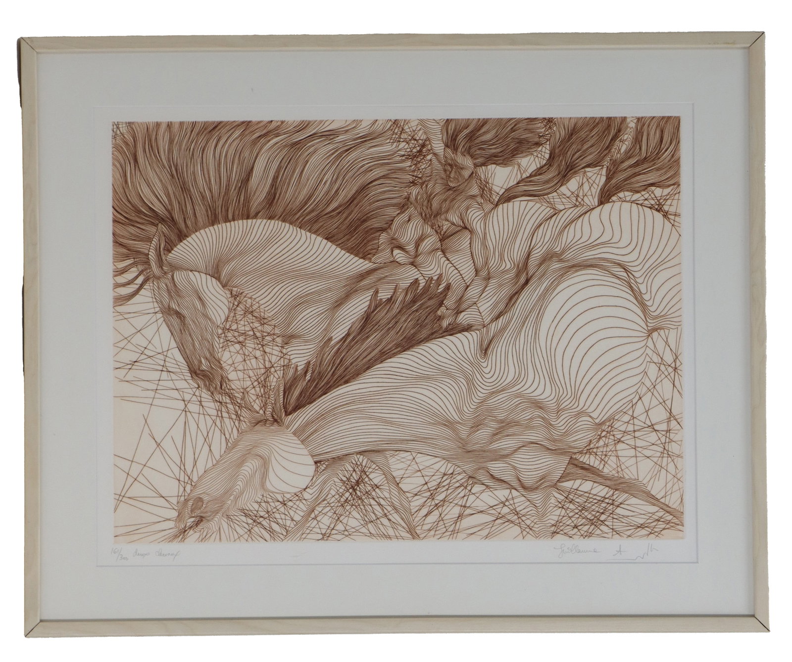 Guillaume Azoulay (Born 1949) French/American, Limited Edition Print, "Deux Cheveaux" (Two Horses): Guillaume Azoulay (Born 1949) French/American, Limited Edition Print, "Deux Cheveaux" (Two Horses). Hand signed, titled, and numbered in pencil. Overall Size: 25 x 31 in.&n