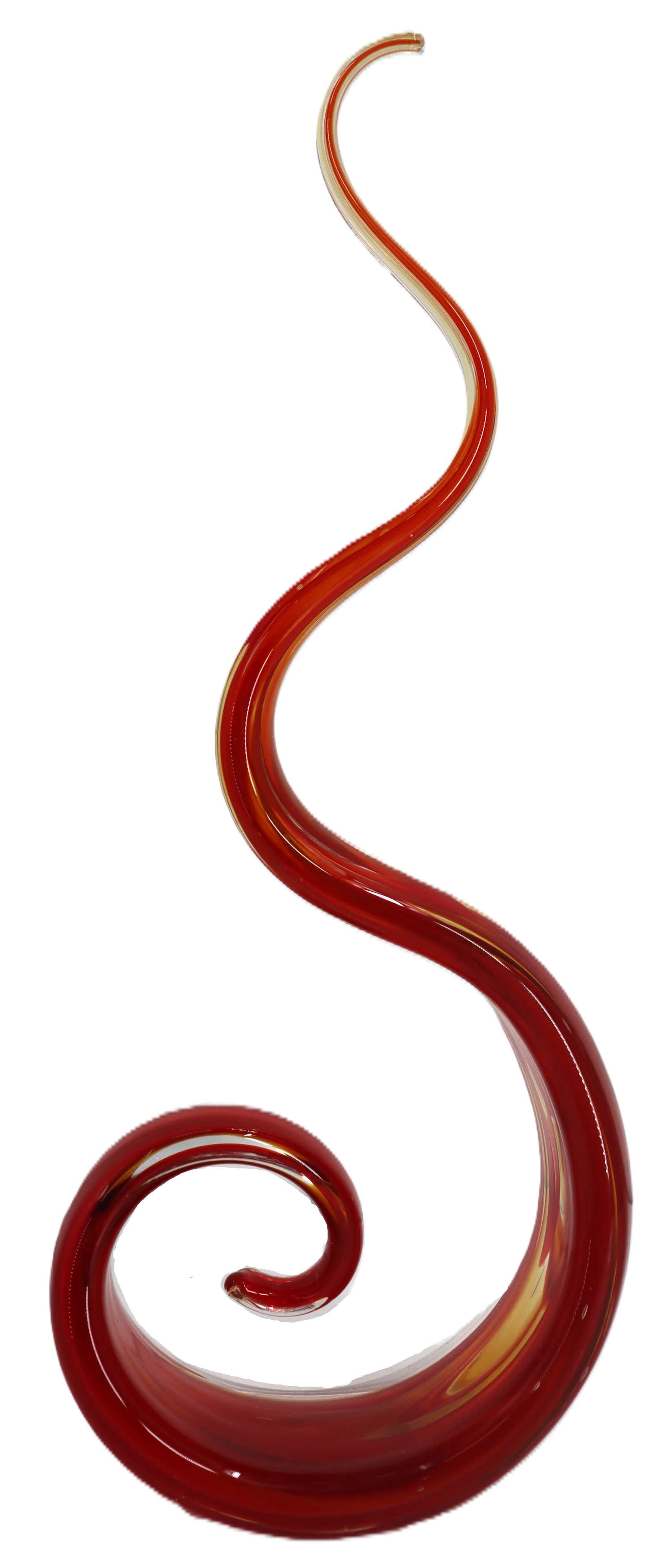 Murano Style Amberina Color Art Glass Curled Flame Sculpture (1 of 14)