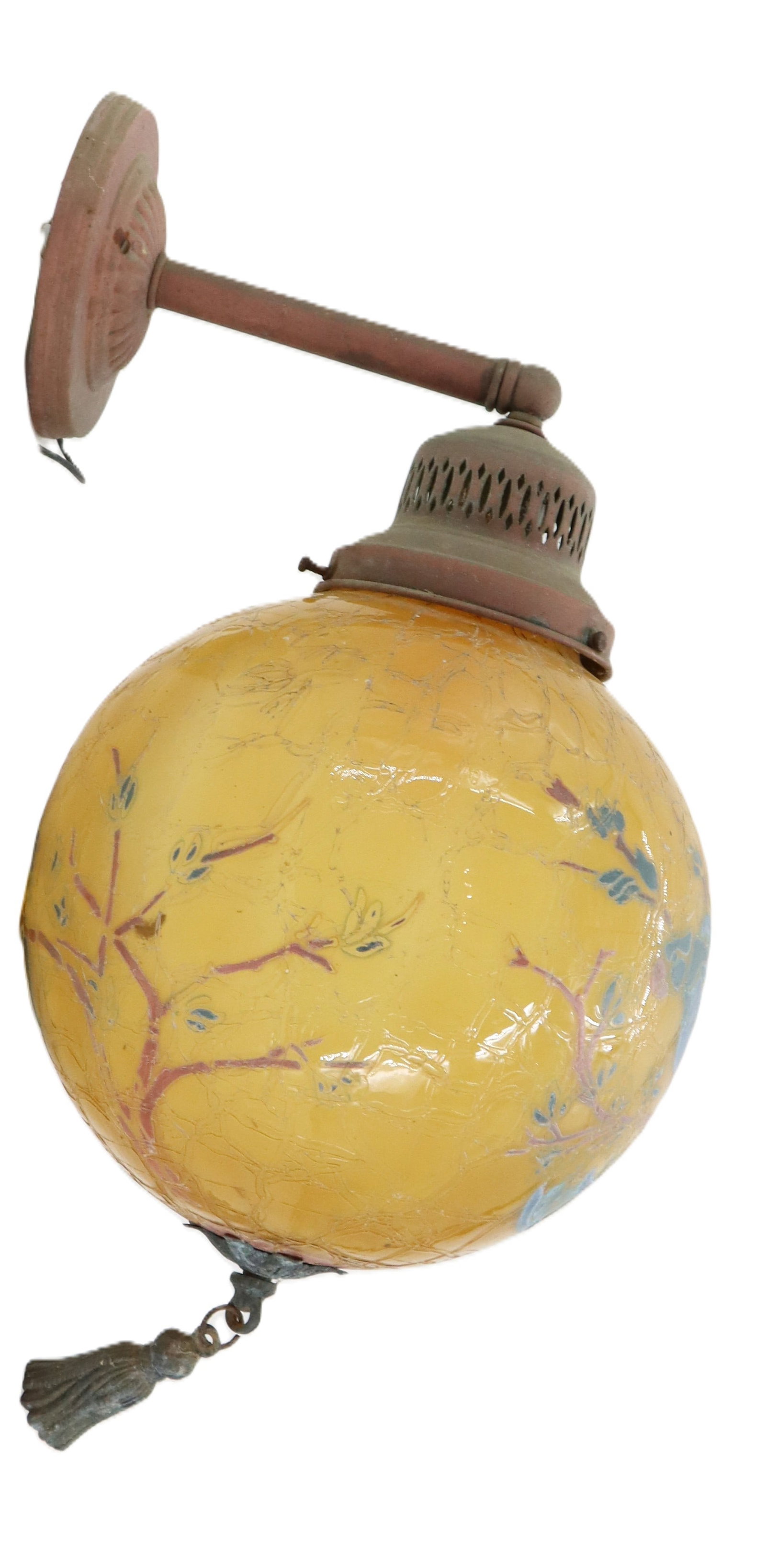 Handel Style Parrot Crackle Glass Pendant Lamp (1 of 17)