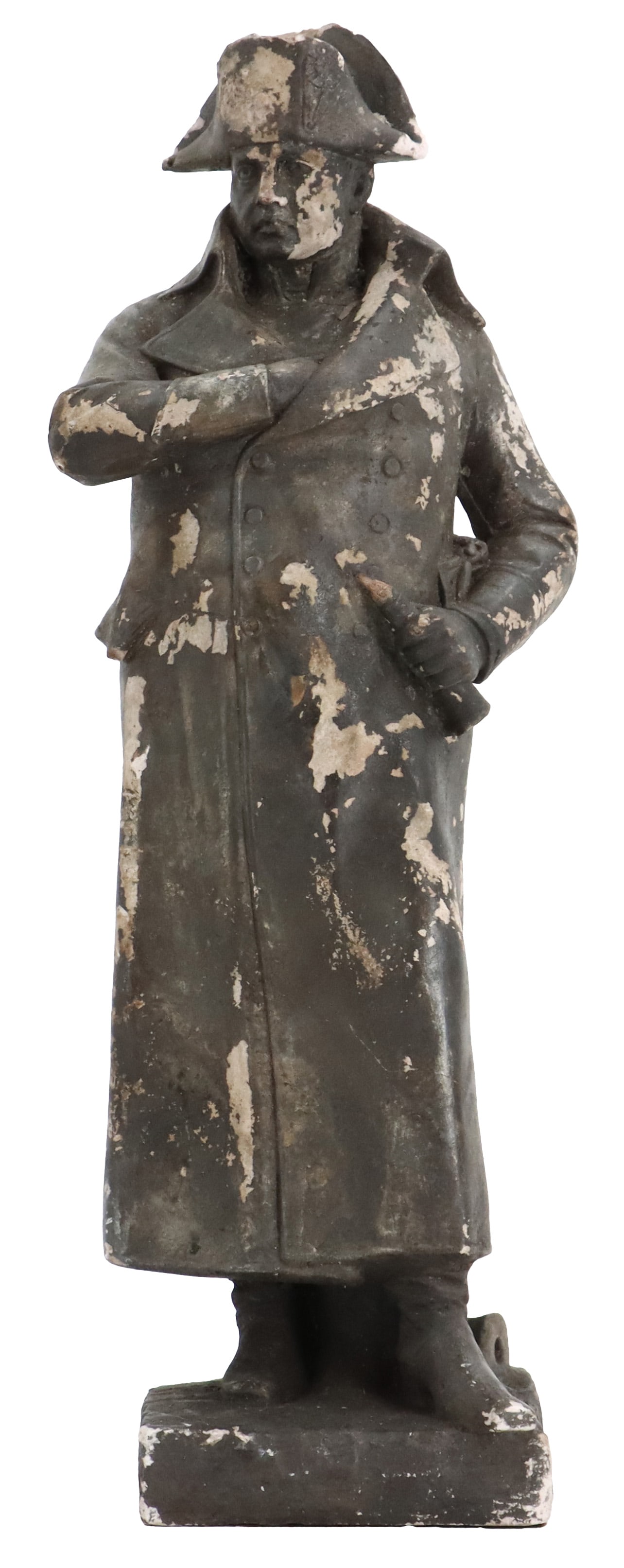 Mid Century Austin Productions Large Plaster Napoleon Figurine - AS IS: Mid Century Austin Productions Large Plaster Napoleon Figurine - AS IS. This piece was likely made in the late 1960s or early 70s, in a classic pose with the tri-corner hat and hand in the coat. Condi