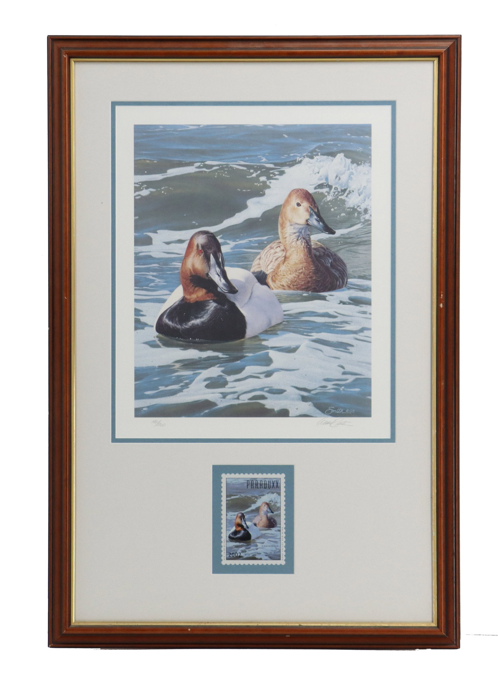 Daniel Smith (Born 1954) American, Framed Signed Ducks Print and Stamp (1 of 9)