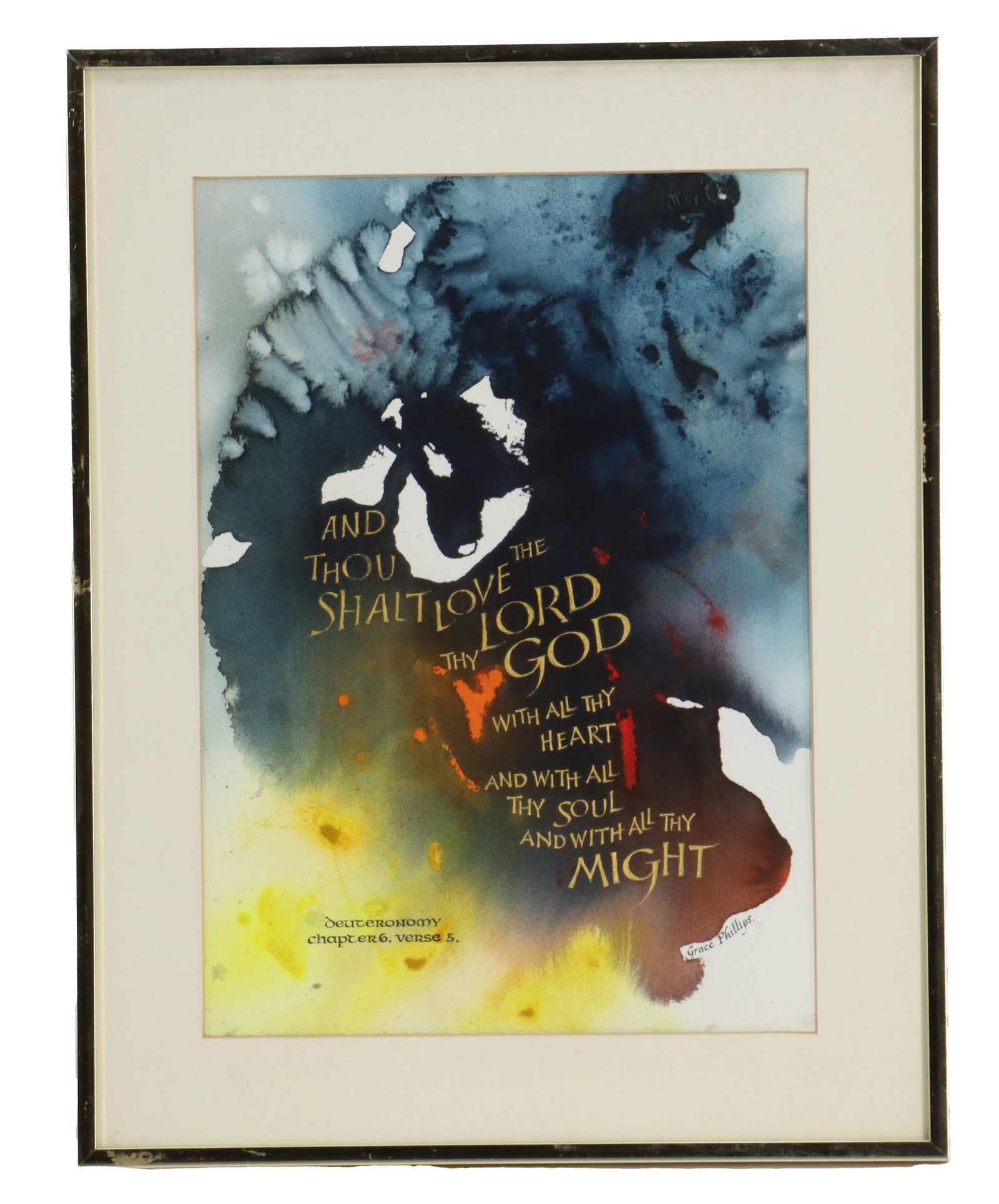 Grace Philips (20th/21st Century) American, Mixed Media Abstract "Biblical Quotation" (1 of 11)