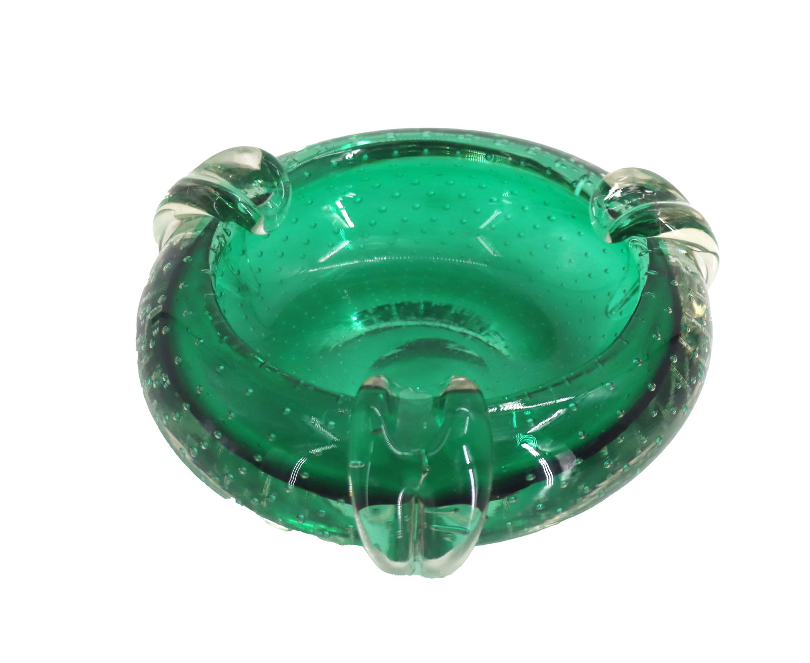 Carl Erickson (1899-1966) American, Controlled Bubble Art Glass Ashtray (1 of 11)