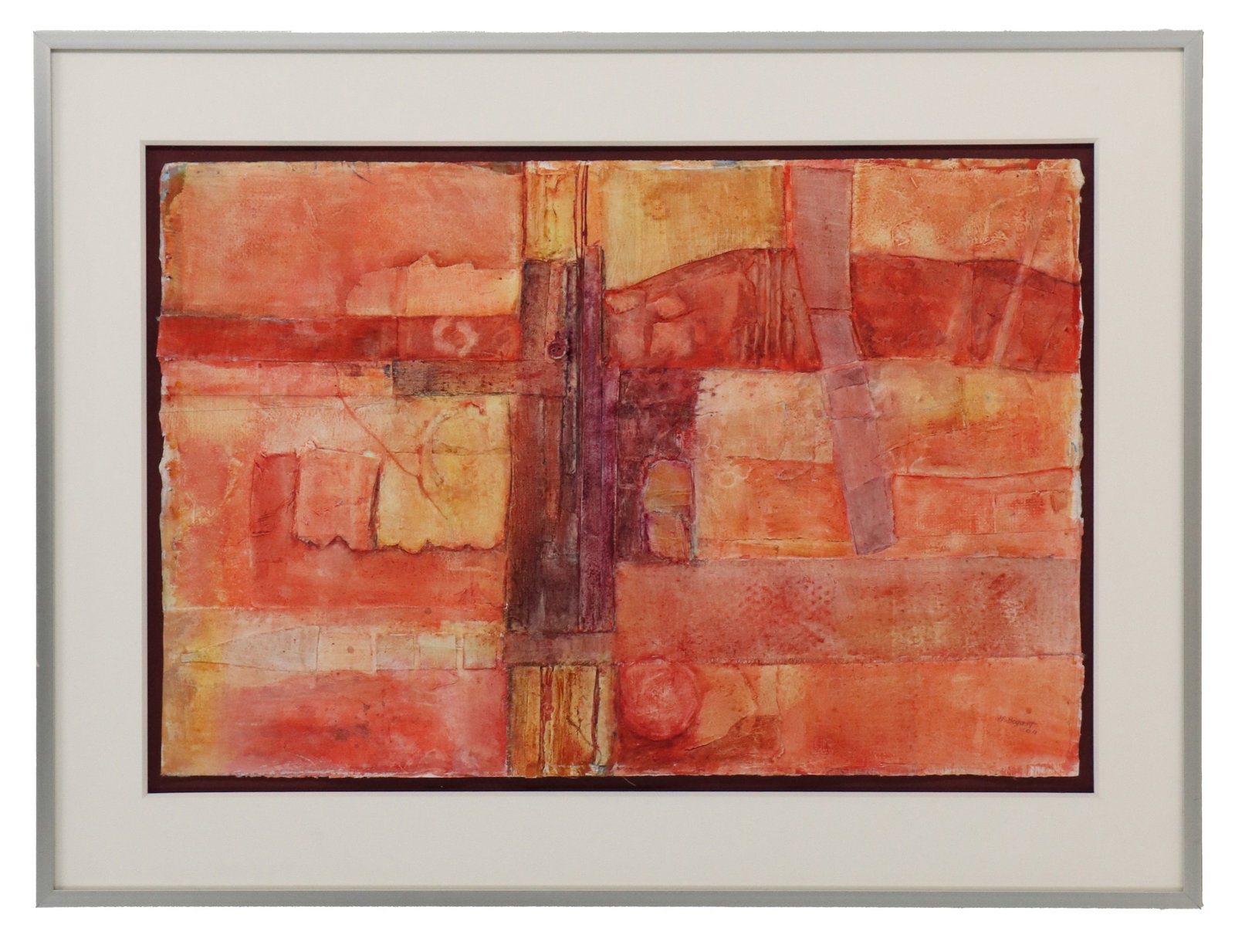 Magdalena Bogart, 20th/21st Century, Abstract Mixed Media Collage, "Texture Red" (1 of 11)