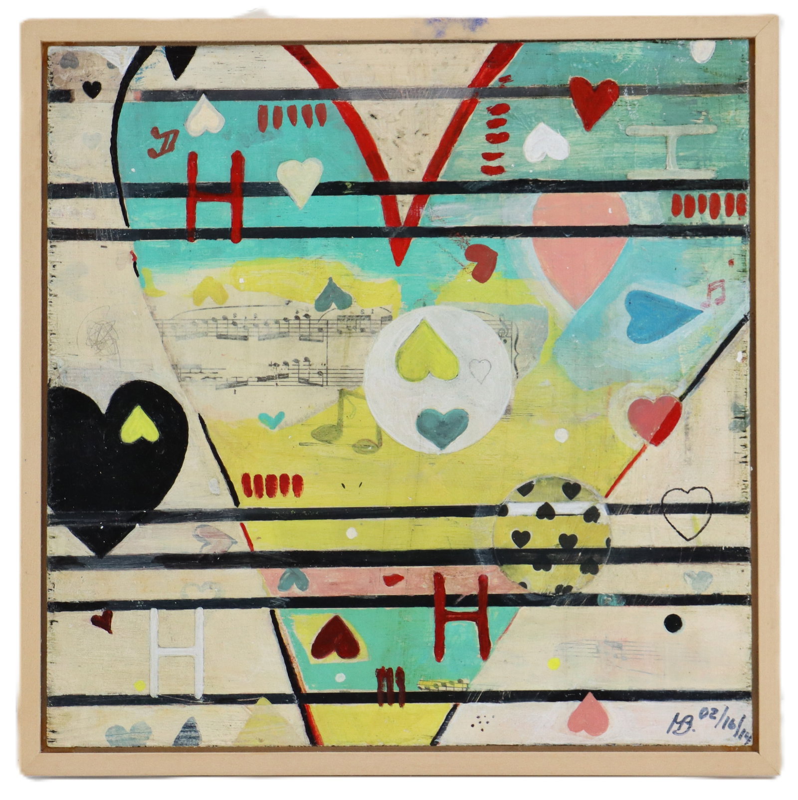 Magdalena Bogart, 20th/21st Century, Whimsical Mixed Media Painting on Board (1 of 8)