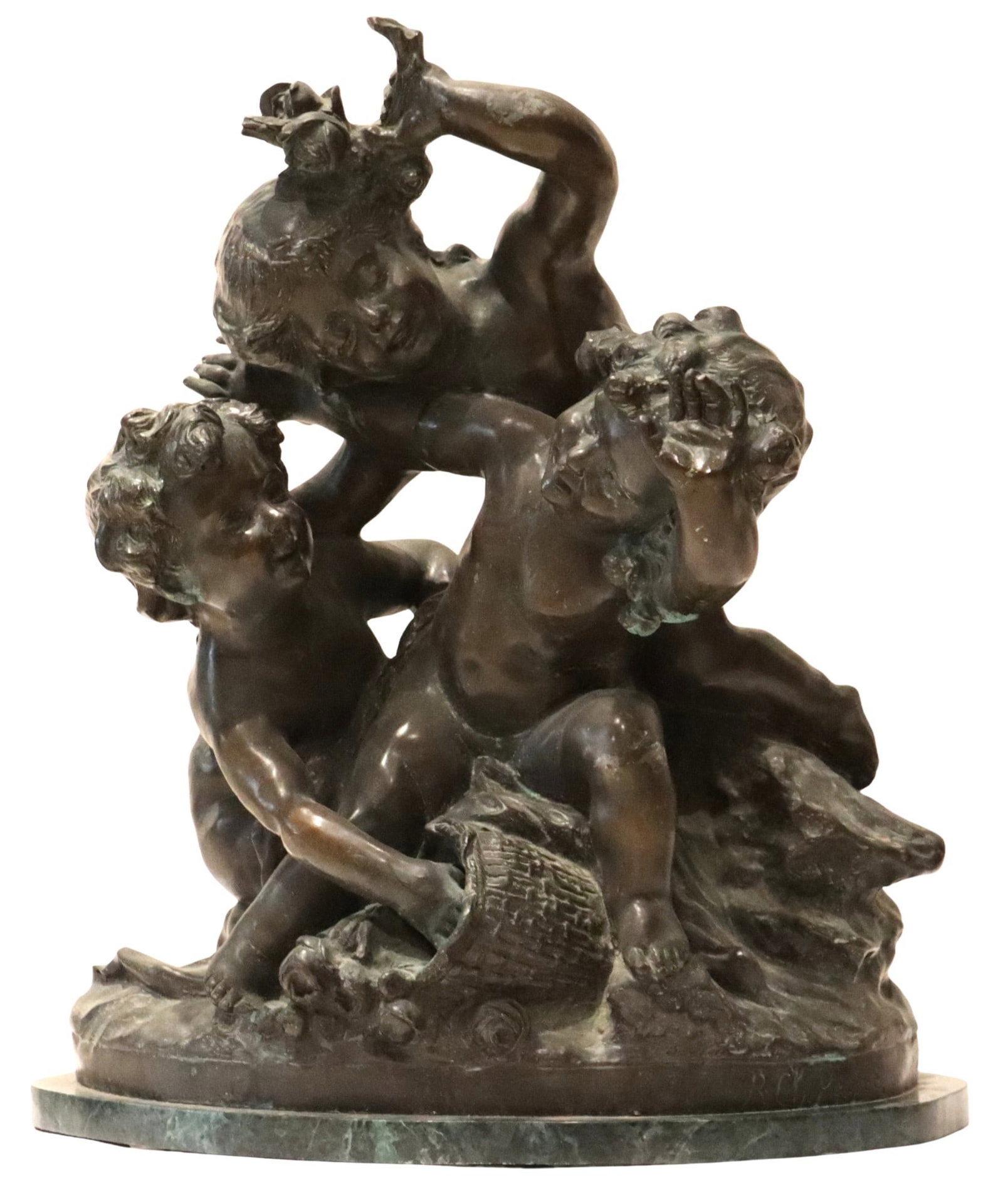 Charles Raphael Peyre (1872-1949) French, "Bataille des Fleurs" Putti Bronze Sculpture (1 of 17)