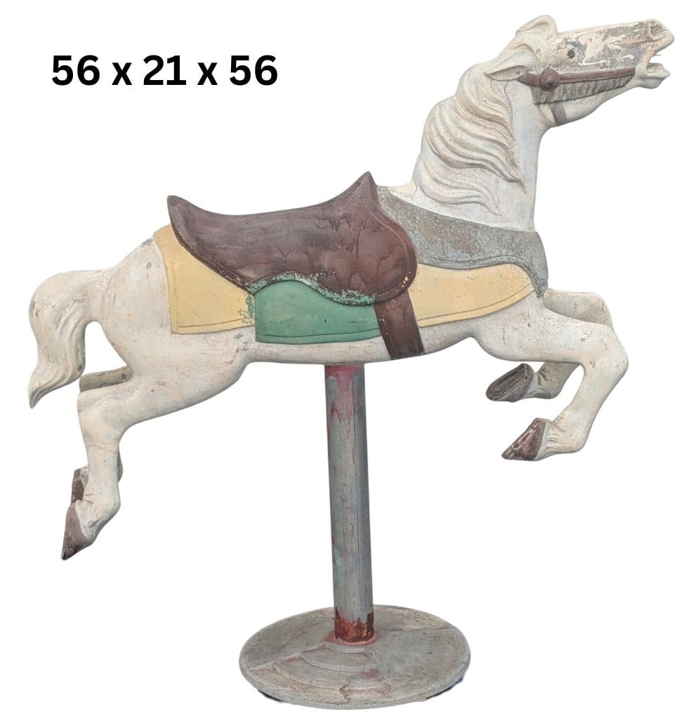 Vintage Full Size Hand Painted Metal Carousel Horse (1 of 14)