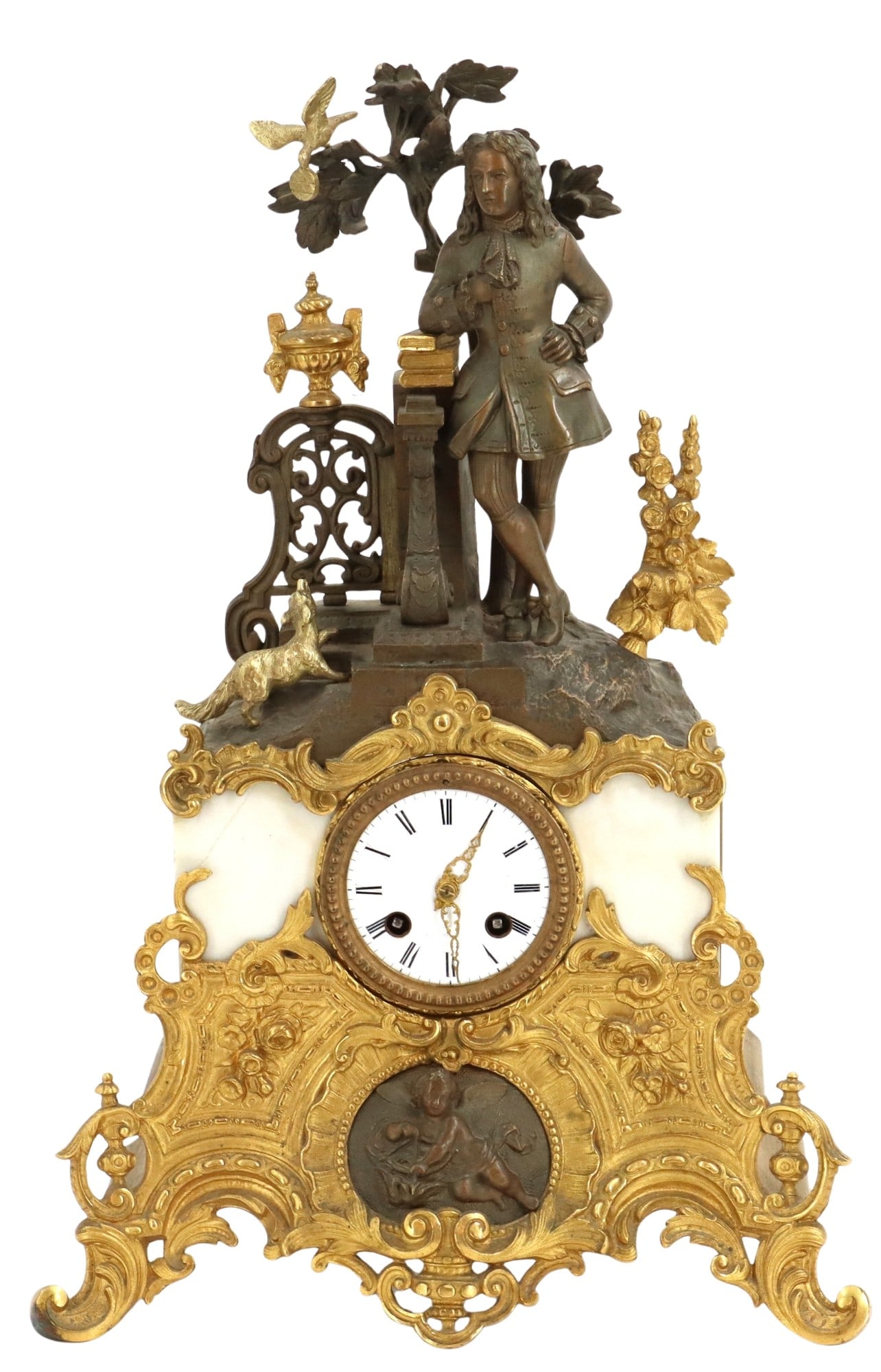 Ornate 19th Century French Gilt Bronze Figural Mantel Clock (1 of 20)