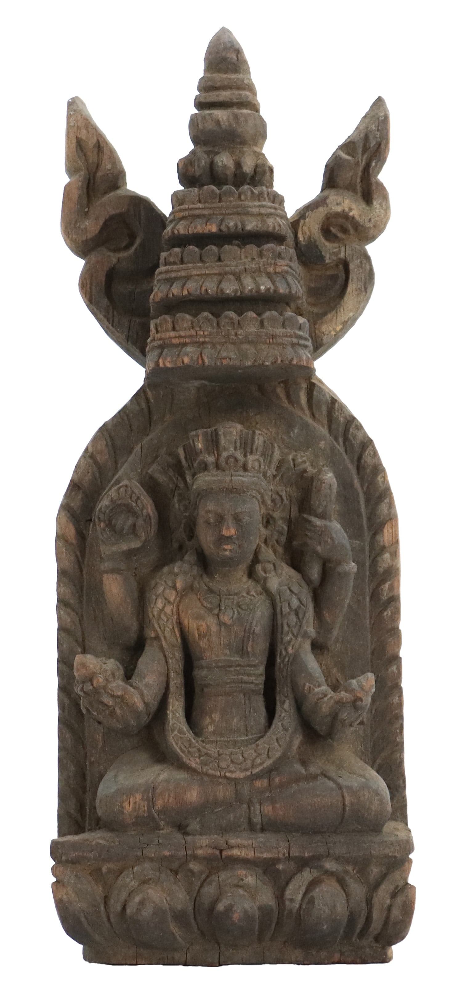 Antique Southeast Asian Hindu Carved Wooden Sculpture (1 of 16)